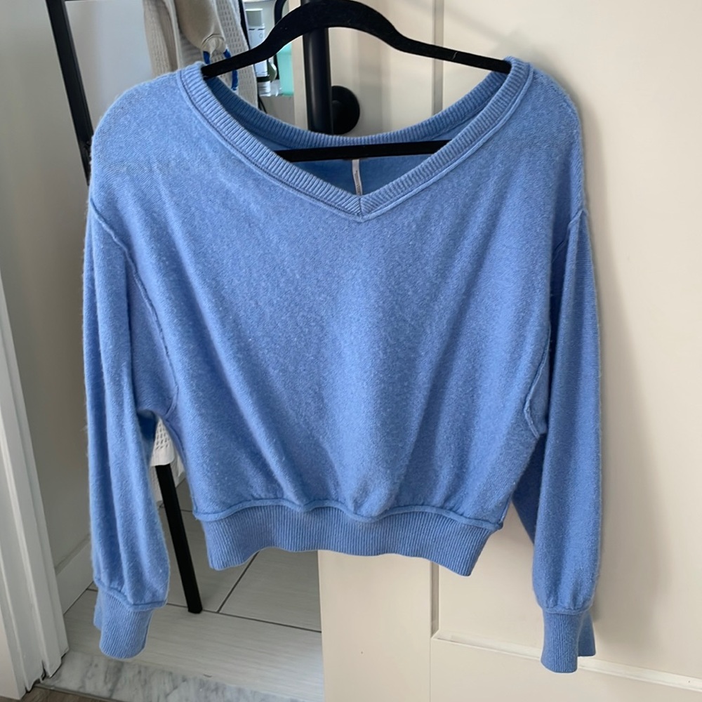 Free people cornflower blue cashmere sweater